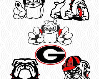 GA Bulldogs Designs; University of Ga; SVG, DXF, Ai, Eps, Pdf, Jpeg, Png