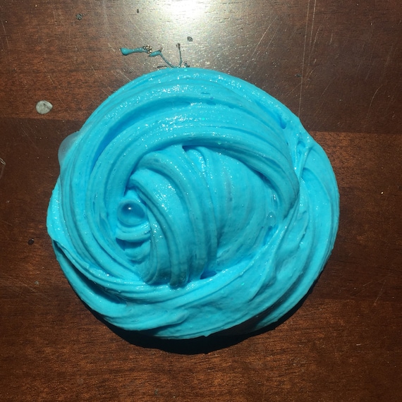 sparkly blue fluffy slime