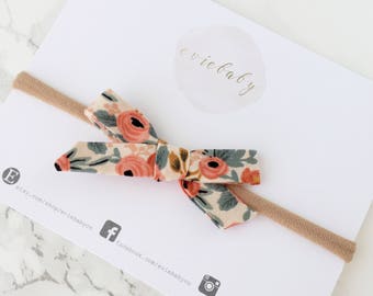Pink Floral Bow, Baby Headband, Headbands, Baby Girl Headband, Baby Bows, Bows, Hair Bows, Newborn Headband, Infant Headbands