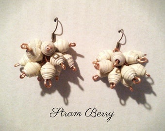 Earrings made from recycled paper