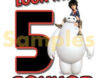 Big Hero 6 Printable Disney Iron On Transfer or Use as Clip Art, DIY Disney Shirt, Personalize, Matching Shirt, Baymax, Hiro, Go Go