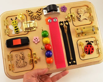Travel busy board Personalized toys Toy for toddler Montessori for girls Toy for autism Gift 1st Baby gifts Baby toys Toy for boy