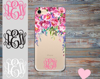 iPhone 7 Case Monogram iPhone 7 Plus Case, Custom Name iPhone 6 Case, 6 Plus, 5s, 5, SE iPhone Case, Personalised Gift.