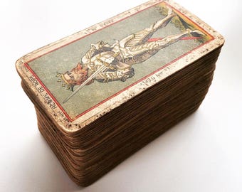 C.1890 Grand Etteilla Tarot Cards 56 Minor Arcana Pasteboard De La Rue London