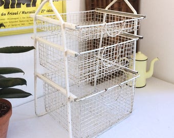 Panier Vintage En Paille – Années 1960 – Fabriqué En France