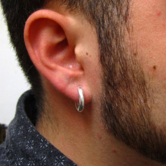 Men S Hoop Earrings Sterling Silver 925 Hoop Earrings