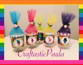 Trolls hair Cups, Trolls favor bag goodie bag, trolls party favor