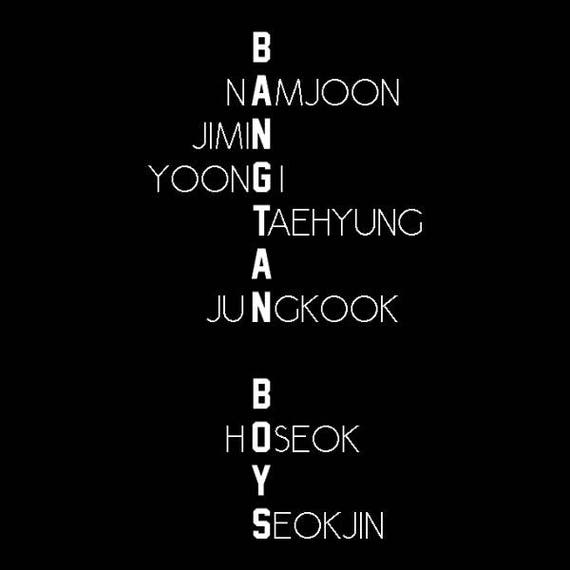 BTS all names long or short sleeve tee