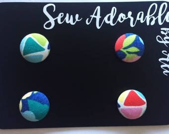 Fabric magnets, modern, kitchen decor, fridge magnets, refrigerator magnets, inexpensive gift, unique gift, kitchen art, stocking stuffer