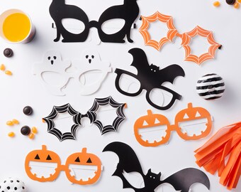 Halloween Fun Party Glasses, Halloween Dress up, Halloween Photo Booth Props, Halloween Decorations, 8 Pack