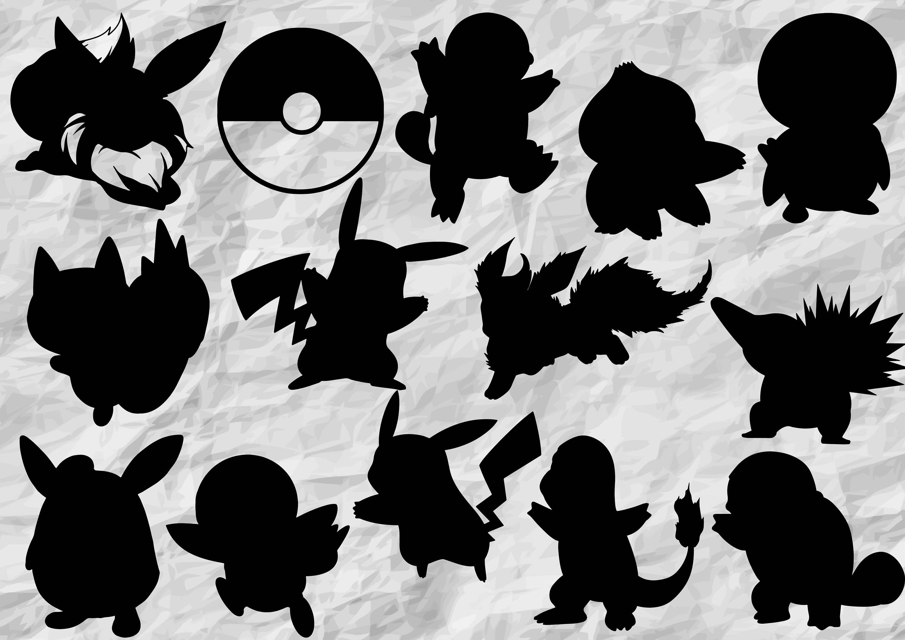 Download 14 Pokemon Silhouettes Pokemon SVG cut file Cliparts Cut