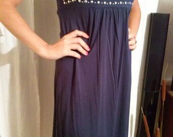Sleeveless Navy Blue viscose dress