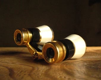 Opera Glasses, mini binoculars, French, art deco 1930s mother of pearl.