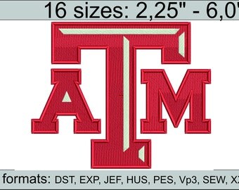 Texas A&M logo embroidery design / embroidery designs / INSTANT download machine embroidery pattern