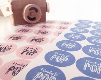 Baby Shower - 70 x Ready To POP Stickers. 35 x Blue and 35 x Pink Circular Stickers A4 Sheet - Perfect for TWINS and Gender Reveal PARTIES!