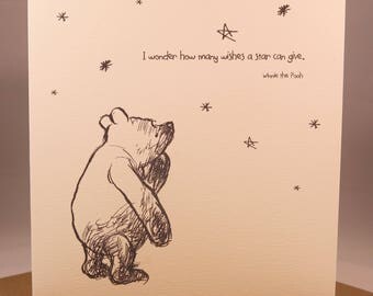 Winnie the Pooh Birthday Anniversary Card - Girlfriend wife husband boyfriend friend sentiment