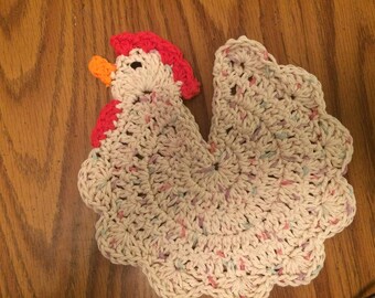 Crochet Chicken Potholder pattern For Decoration Purpose