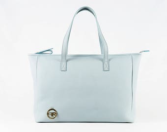Artisan tote bag Ambra in soft 100% Italian leather Made in Italy