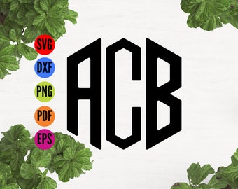 Svg Font Monogram, Monogram Alphabet, Dxf Font, Png Font, Vector Font, Svg Fonts for Silhouette Studio, Monogram Svg Font Cut Files