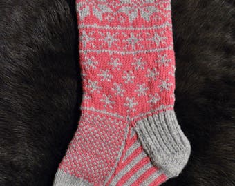 Hand Knit Wool Christmas Stocking
