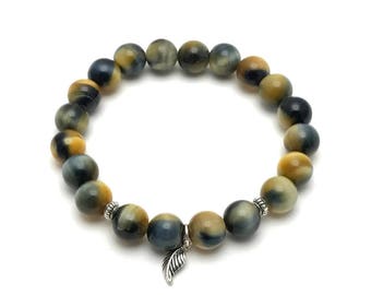 Bracelet oeil de tigre bleu