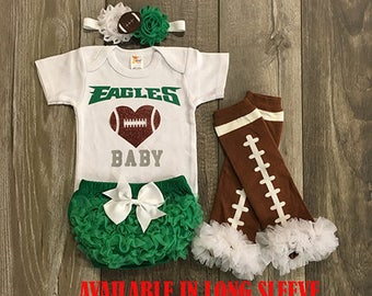 baby girl philadelphia eagles football - philadelphia eagles baby - eagles baby girl outfit - football leg warmers - eagles football baby