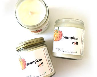 Pumpkin Roll Candle , Fall Candle, Gift Candle, Gift for Friend, Soy Candle , Handmade Candle, Girlfriend Candle