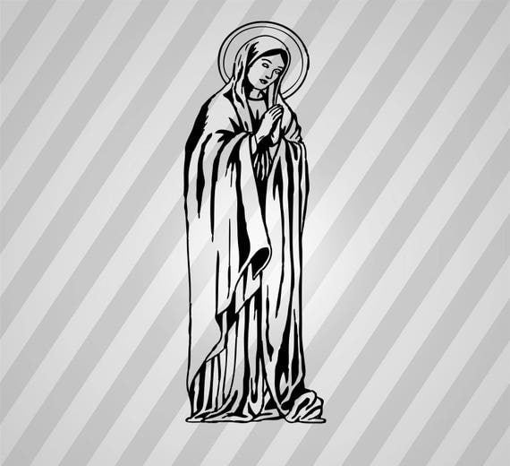 Download Virgin Mary Svg Dxf Eps Silhouette Rld RDWorks Pdf Png AI