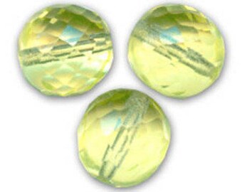 Faceted Bohemian 12 mm: 3 beads lemon yellow