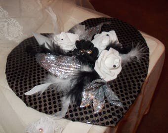black and white wedding centerpiece