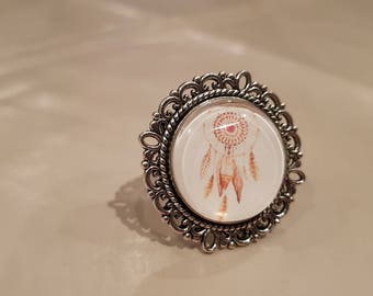 Adjustable silver ring with for