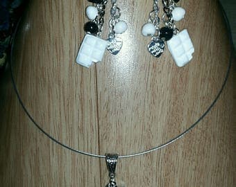 Complete chocolate set necklace and earrings