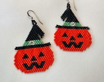 Pumpkin Beaded Earrings
