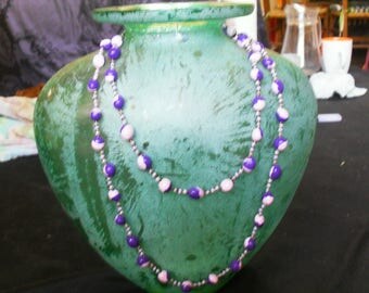colorful polymer clay and beads necklace