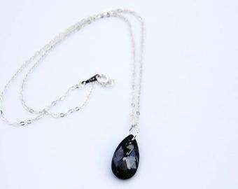 Exquisite Swarovski Silver Night Crystal Necklace