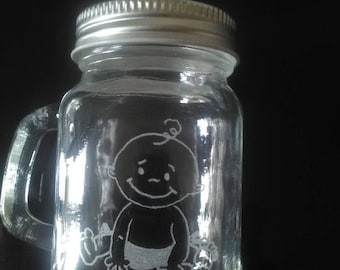 Mini Mason Jar of 8.5 cm for favors - customization available - baby print