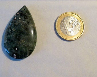 Orbicular ocean - ref42007 - pierced - 43x25x5mm Jasper