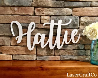 Wooden Baby Name Sign for Nursery - 24" inches wide - Personalized Name Designed Just For You by LaserCraftCo