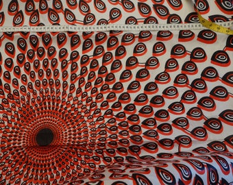 wax drops circles red clouded on ecru background