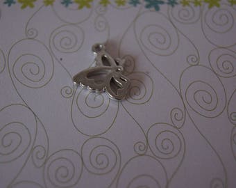 SET of 5 Butterfly charms approximately 1.5 CM x 2 CM silver