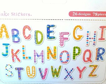 alphabet stickers etsy