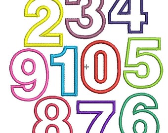 Applique Number Embroidery Design Numbers applique design Set 10 Applique Numbers Instant Download