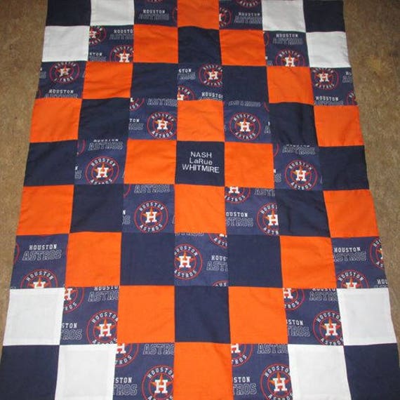 Brand New Handmade HOUSTON ASTROS Crib-Size Quilt