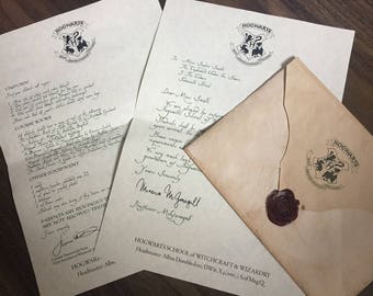 Harry Potter Acceptance Letter