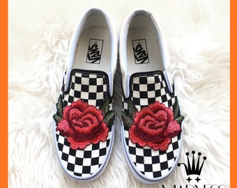 Embroidered vans | Etsy