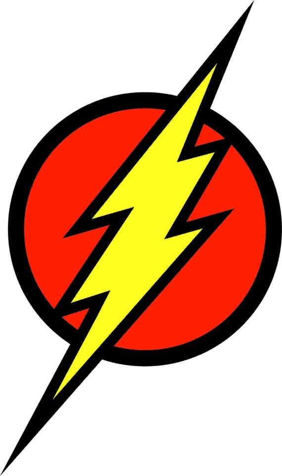 Flash logo Superhero Silhouette Studio Transfer Iron on Cut