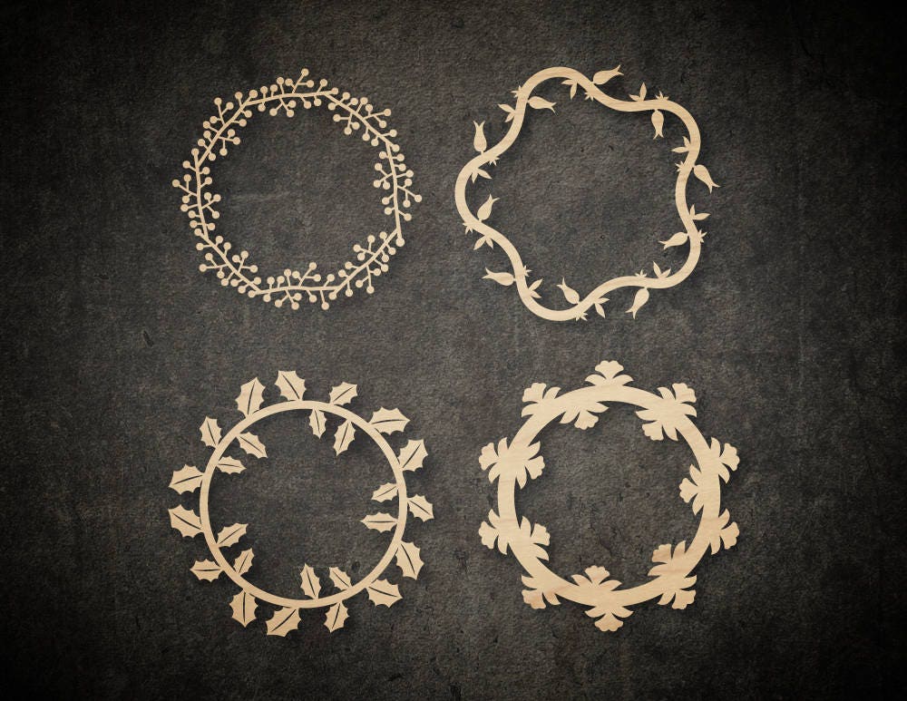 Laser Cut Wreath Templates • Wooden Wreath Vector for Laser Cutting