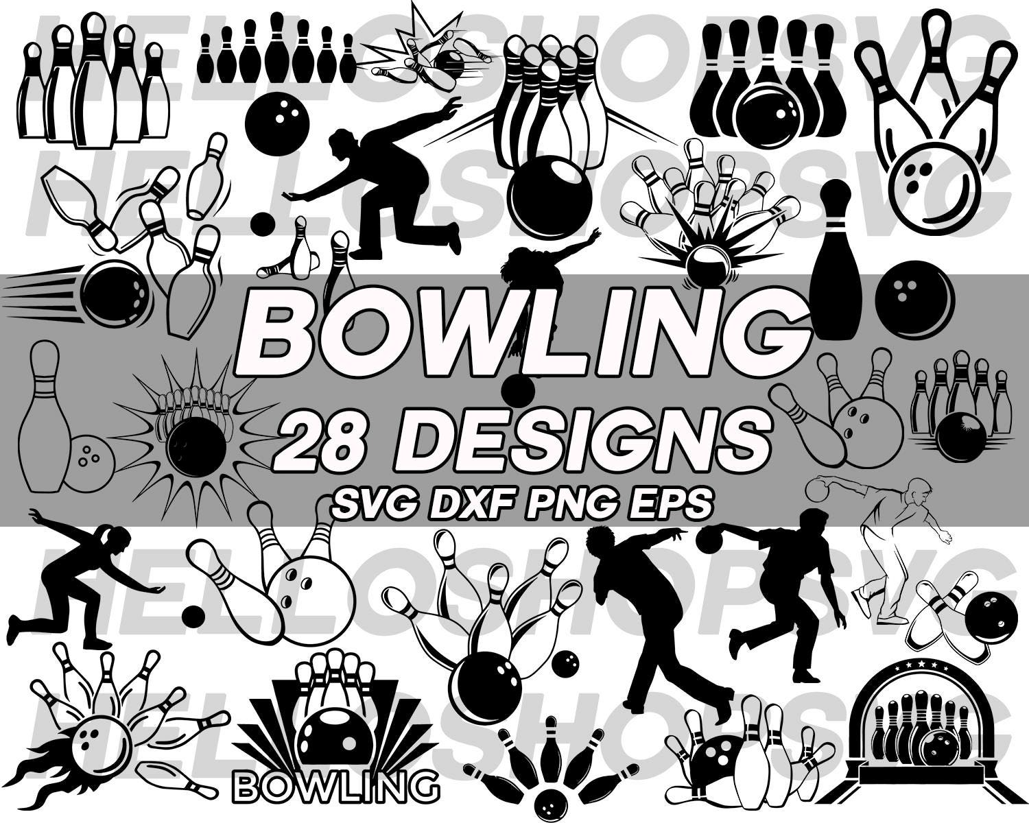 bowling svg, bowling pin svg, bowler svg, clipart, decal, stencil