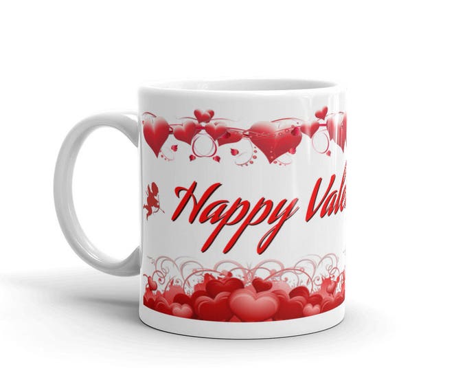 Valentine's Day Mug, Valentine's Day Gift, Valentine's Day Cup, Happy Valentine's Day, Hearts Mug, Love Gift, Valentine's Presents