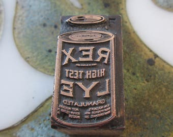 Rex High Test Lye Vintage Letterpress Printing Block